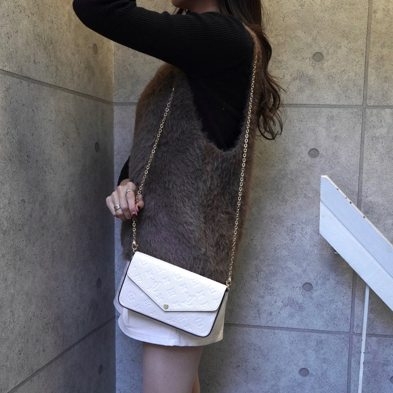 ルイ ヴィトン モノグラム アンプラント ポシェット フェリシー クリーム M82363