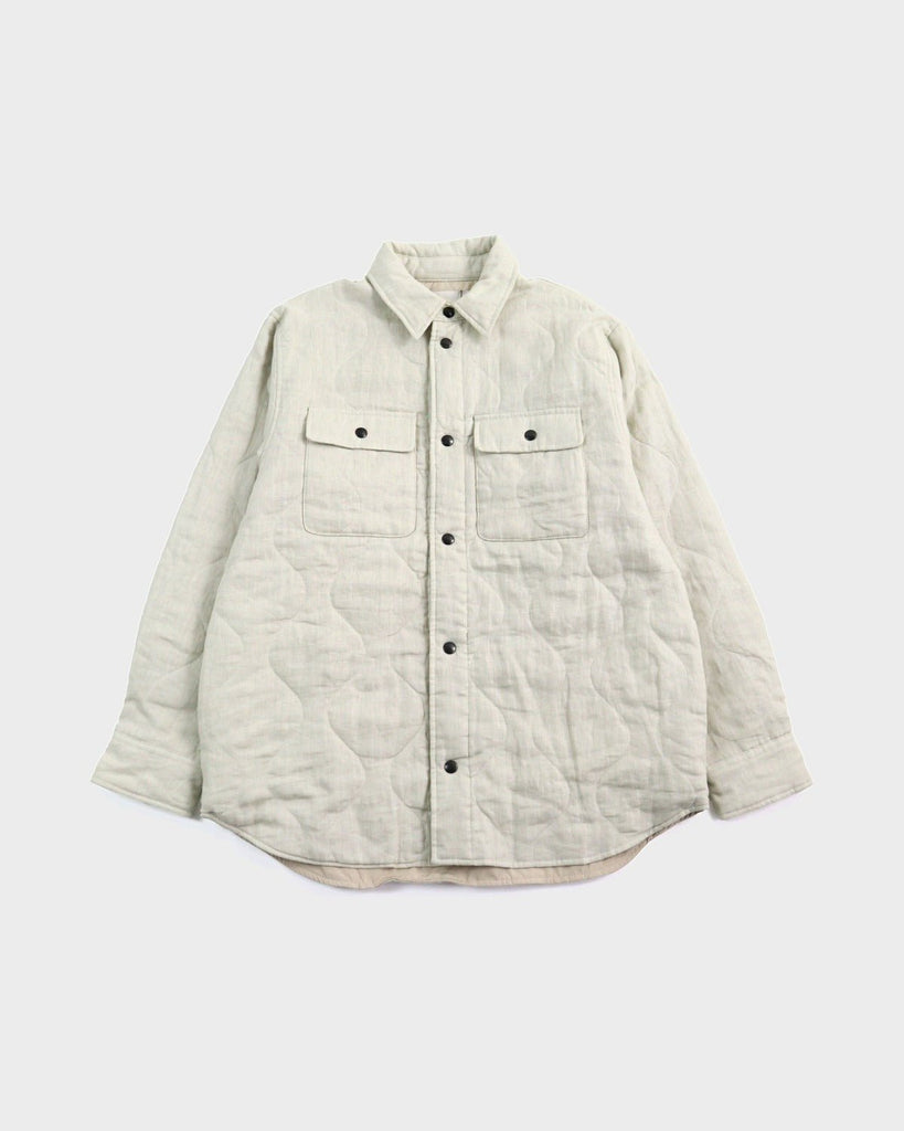 バックサイドクラブ バックロゴプリント キルティングシャツ ジャケット ベージュ L メンズ 未使用品