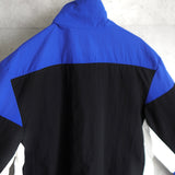 アディダス ナイロンジャケット ロゴプリント ブラック×ブルー Lサイズ - NEWSED