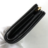 プラダ サフィアーノ レザー 二つ折り財布 コンパクトウォレット トライアングルロゴ L字ファスナー ブラック - NEWSED