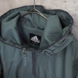 アディダス アノラックパーカー ロゴ刺繍 ハーフジップ グリーン L相当 - NEWSED