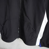 アディダス ナイロンジャケット ロゴプリント ブラック×ブルー Lサイズ - NEWSED