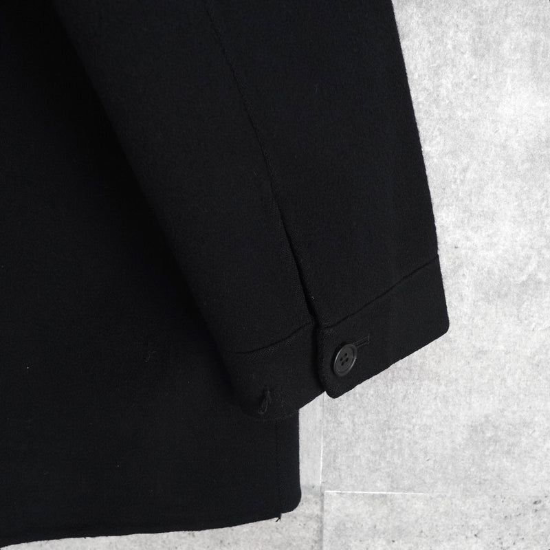 ラコステ ロゴパッチ ウールコート ミドルコート ブラック