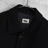 ラコステ ロゴパッチ ウールコート ミドルコート ブラック