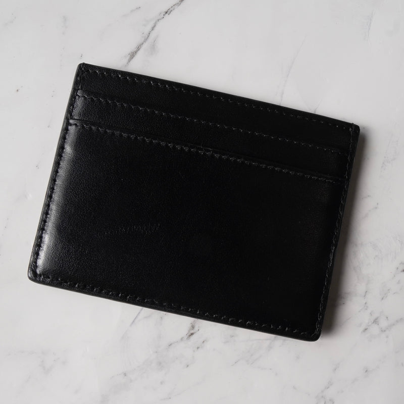 サンローラン パリ スタッズ レザー パスケース カードケース ブラック / シルバー