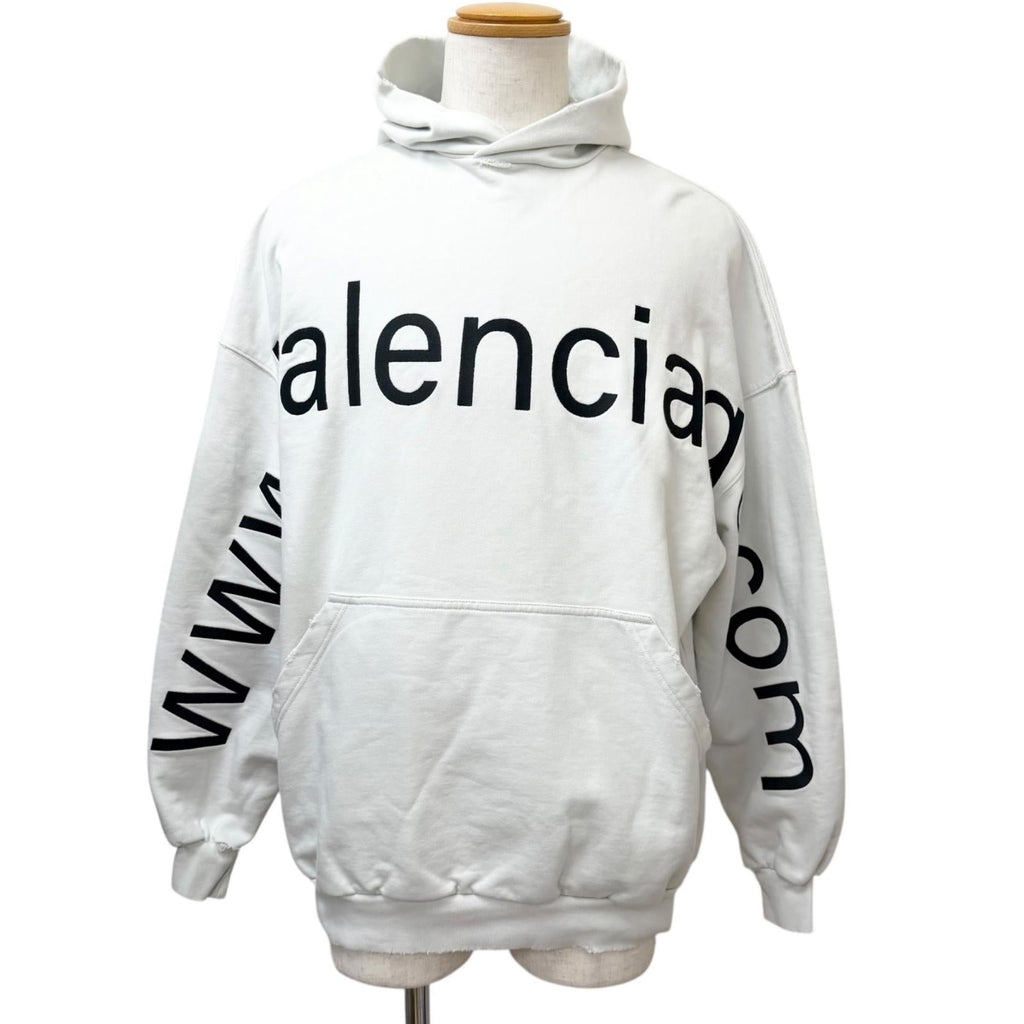 バレンシアガ LARGE FIT HOODIE ダメージ加工 スウェット パーカー オフホワイト 1 メンズ