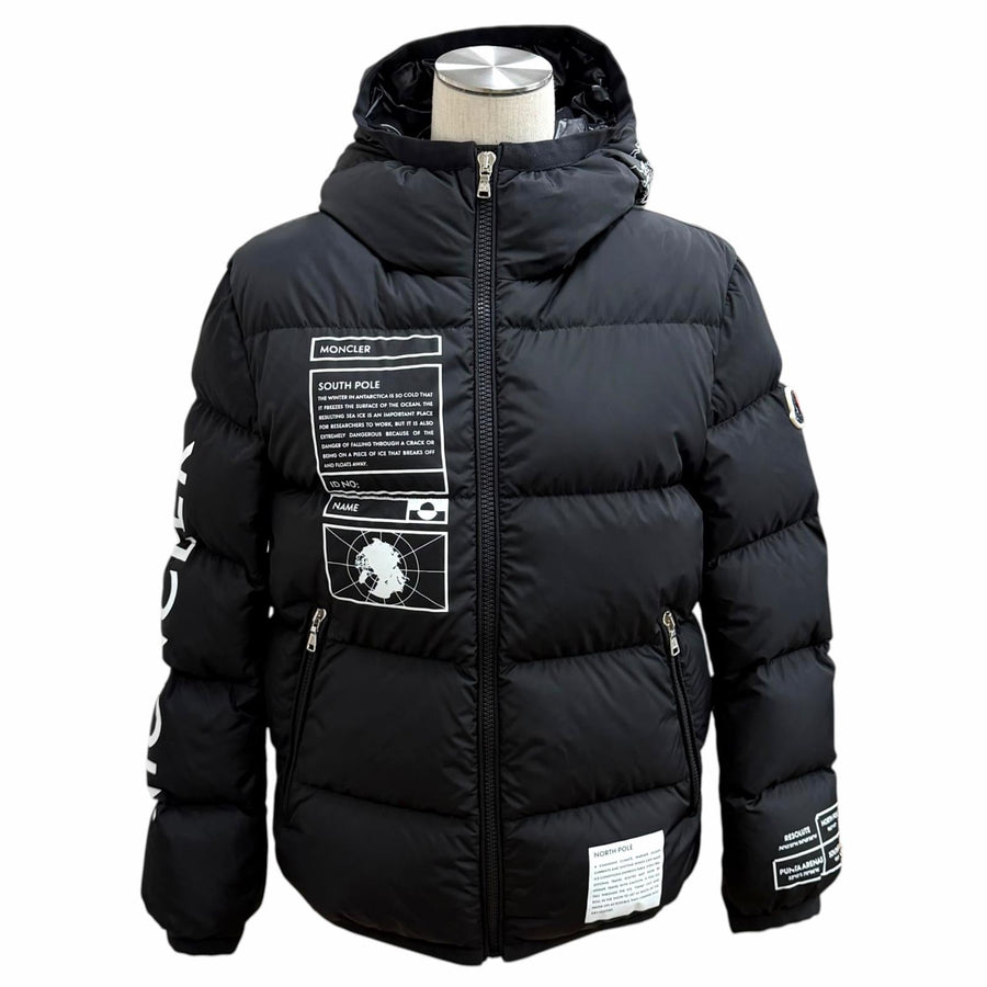 モンクレール LARM ラバーロゴパッチ付 ZIP UP ダウンジャケット ブラック 12anni 152cm レディース - NEWSED