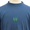 バレンシアガ LAUREL CLASSIC MEDIUM FIT T-SHIRT ロゴ刺繍 ダメージ加工 クルーネック ショートスリーブ 半袖Ｔシャツ ネイビー M メンズ