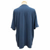 バレンシアガ LAUREL CLASSIC MEDIUM FIT T-SHIRT ロゴ刺繍 ダメージ加工 クルーネック ショートスリーブ 半袖Ｔシャツ ネイビー M メンズ