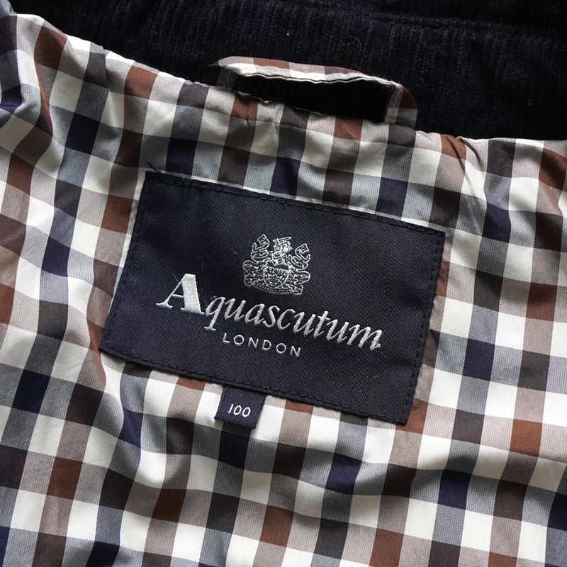 アクアスキュータム  コーデュロイ襟 キルティングジャケット ブラック