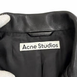 アクネストゥディオズ LEATHER BIKER JACKET レザー バイカー ライダースジャケット ブラック 34 レディース - NEWSED