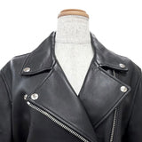 アクネストゥディオズ LEATHER BIKER JACKET レザー バイカー ライダースジャケット ブラック 34 レディース - NEWSED