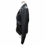 アクネストゥディオズ LEATHER BIKER JACKET レザー バイカー ライダースジャケット ブラック 34 レディース - NEWSED