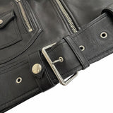 アクネストゥディオズ LEATHER BIKER JACKET レザー バイカー ライダースジャケット ブラック 34 レディース - NEWSED