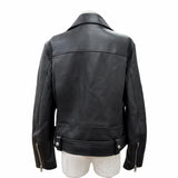 アクネストゥディオズ LEATHER BIKER JACKET レザー バイカー ライダースジャケット ブラック 34 レディース - NEWSED