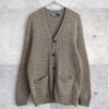 Leather Button Wool Cardigan
