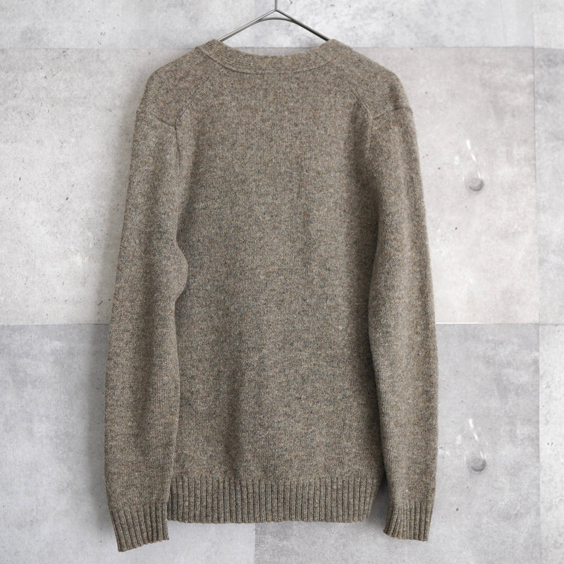 Leather Button Wool Cardigan - NEWSED