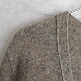 Leather Button Wool Cardigan - NEWSED