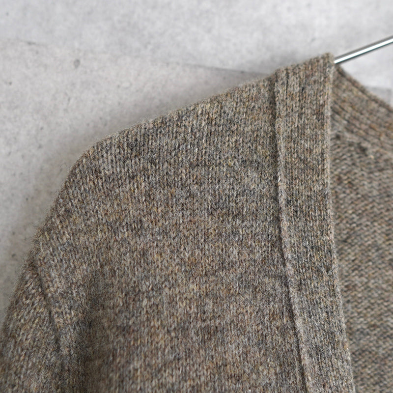 Leather Button Wool Cardigan - NEWSED