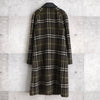 Leather Collar Wool Long Coat