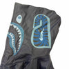 ア ベイシング エイプ LEATHER SHARK HOODIE JACKET シャークパーカー レザージャケット ネイビー M メンズ