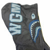 ア ベイシング エイプ LEATHER SHARK HOODIE JACKET シャークパーカー レザージャケット ネイビー M メンズ