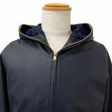 ア ベイシング エイプ LEATHER SHARK HOODIE JACKET シャークパーカー レザージャケット ネイビー M メンズ - NEWSED