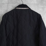 アクアスキュータム  コーデュロイ襟 キルティングジャケット ブラック