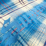 シュプリーム LINED FLANNEL SNAP SHIRT バックロゴ刺繍 裏地ボア 長袖シャツ ジャケット ブルー M メンズ - NEWSED