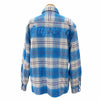 シュプリーム LINED FLANNEL SNAP SHIRT バックロゴ刺繍 裏地ボア 長袖シャツ ジャケット ブルー M メンズ