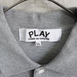 プレイ コムデギャルソン ハートロゴパッチ 半袖ポロシャツ グレー LLサイズ AD2008 - NEWSED