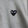 プレイ コムデギャルソン ハートロゴパッチ 半袖ポロシャツ グレー LLサイズ AD2008