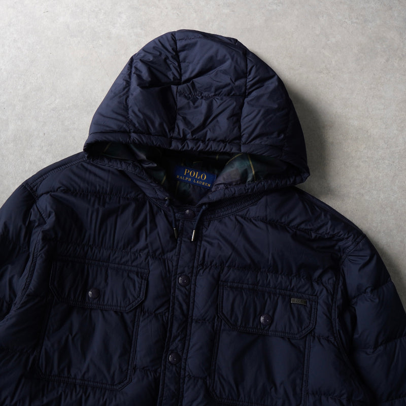 ポロ ラルフローレン ロゴプレート ダウンジャケット ネイビー