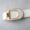 Logo buckle leather belt