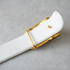 Logo buckle leather belt