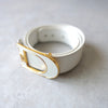 Logo buckle leather belt