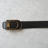 Logo buckle leather belt