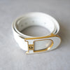 Logo buckle leather belt