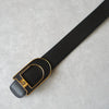 Logo buckle leather belt