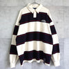 Logo Design Stripe Collar Sweatshirt