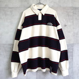 Logo Design Stripe Collar Sweatshirt - NEWSED