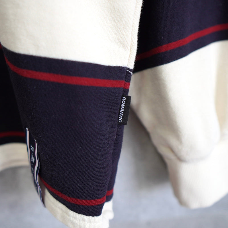 Logo Design Stripe Collar Sweatshirt - NEWSED