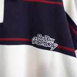 Logo Design Stripe Collar Sweatshirt - NEWSED