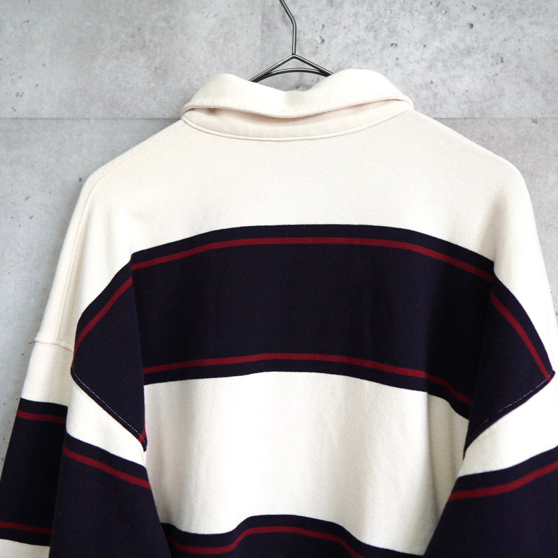 Logo Design Stripe Collar Sweatshirt - NEWSED
