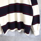 Logo Design Stripe Collar Sweatshirt - NEWSED