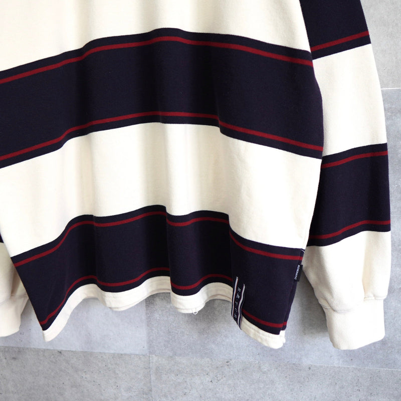 Logo Design Stripe Collar Sweatshirt - NEWSED