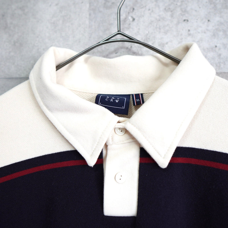 Logo Design Stripe Collar Sweatshirt - NEWSED