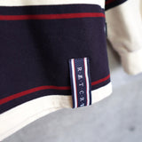 Logo Design Stripe Collar Sweatshirt - NEWSED