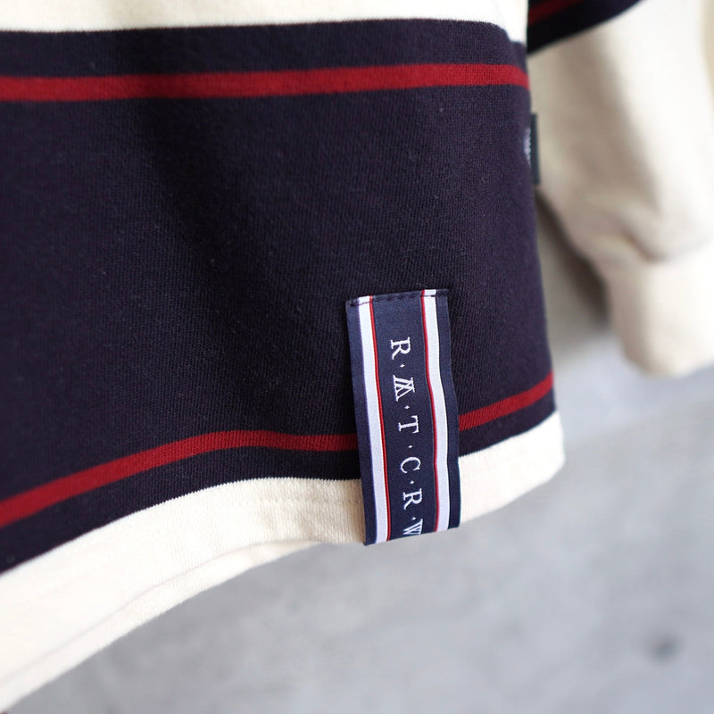 Logo Design Stripe Collar Sweatshirt - NEWSED