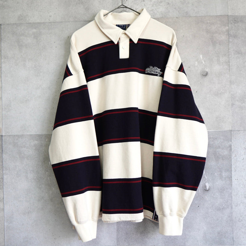Logo Design Stripe Collar Sweatshirt - NEWSED